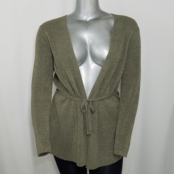Max Studio Sweaters - *MaxStudio Cardigan Sweater Open Tie Waist Olive X
